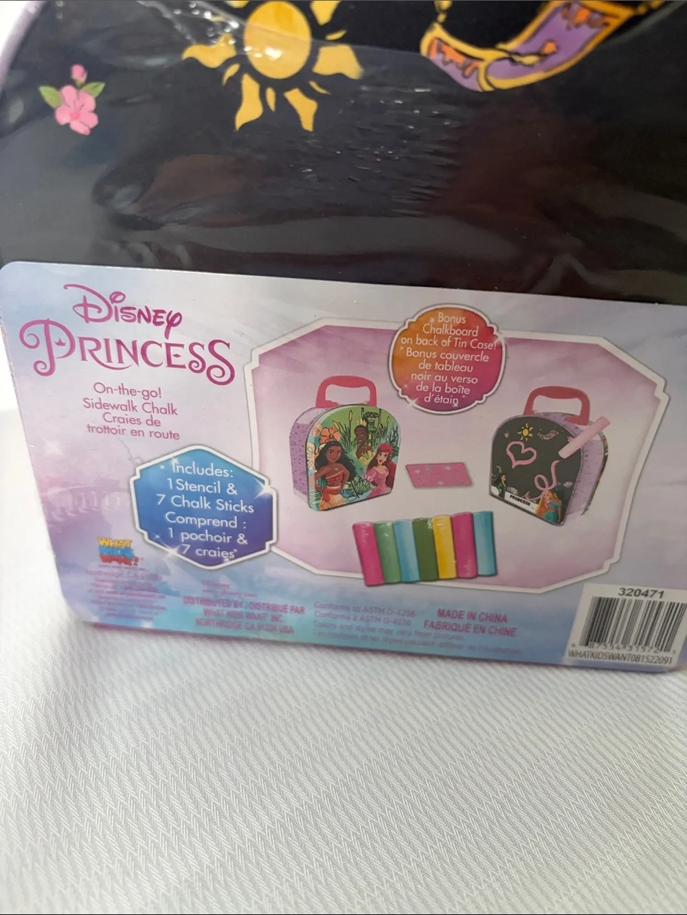 Disney Princess Sidewalk Chalk Set with Pink Handle and Multicolor Artwork